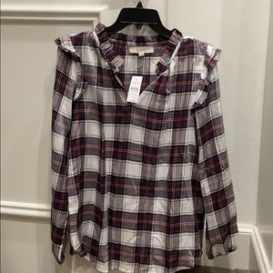 Plaid blouse NWT